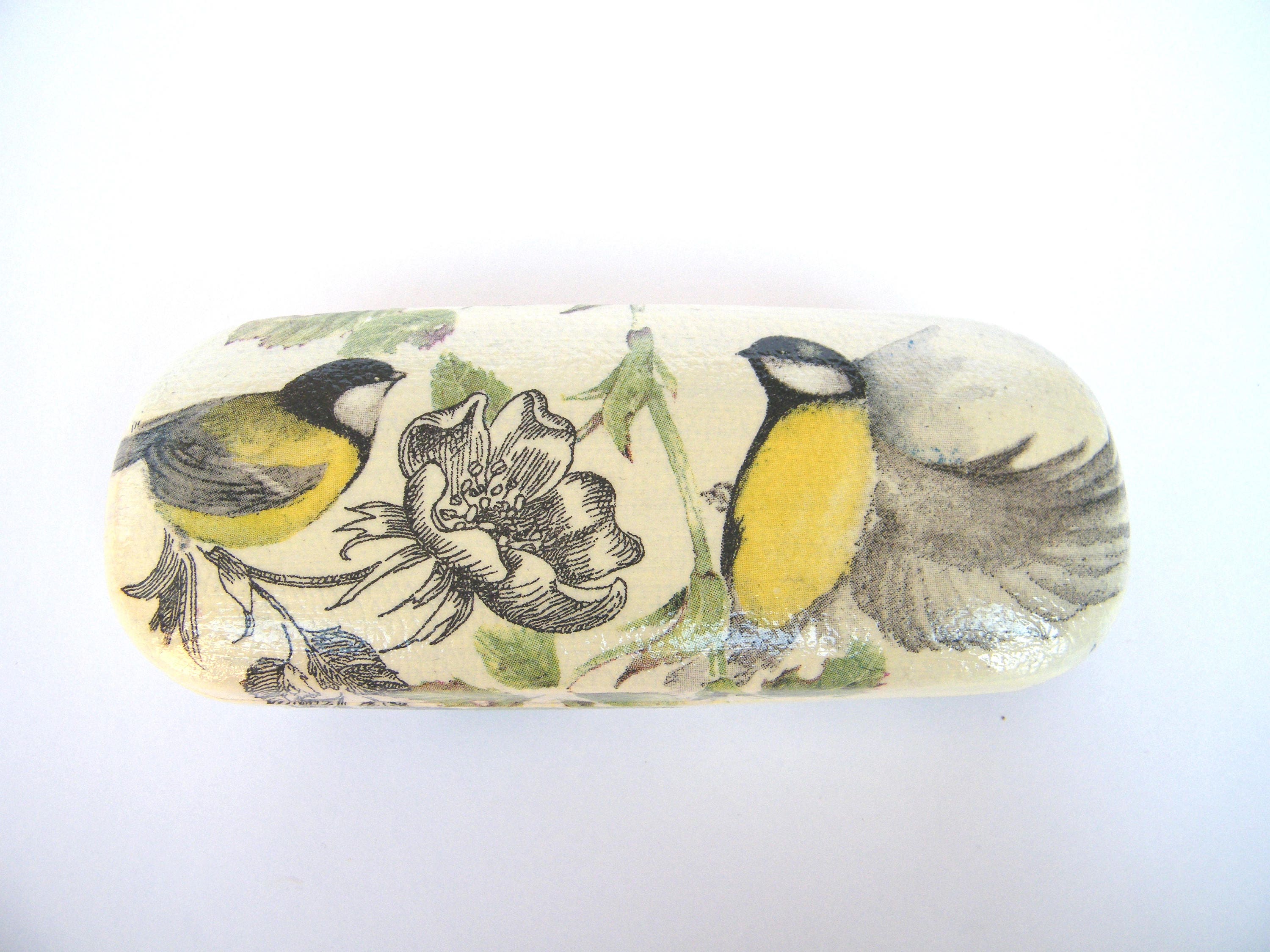 Hard Eyeglasses Case with Birds, Glasses Holder, Spectacle Case, Reading Accessory, OOAK Gift for Her, Teacher Present, Bag and Purse Case