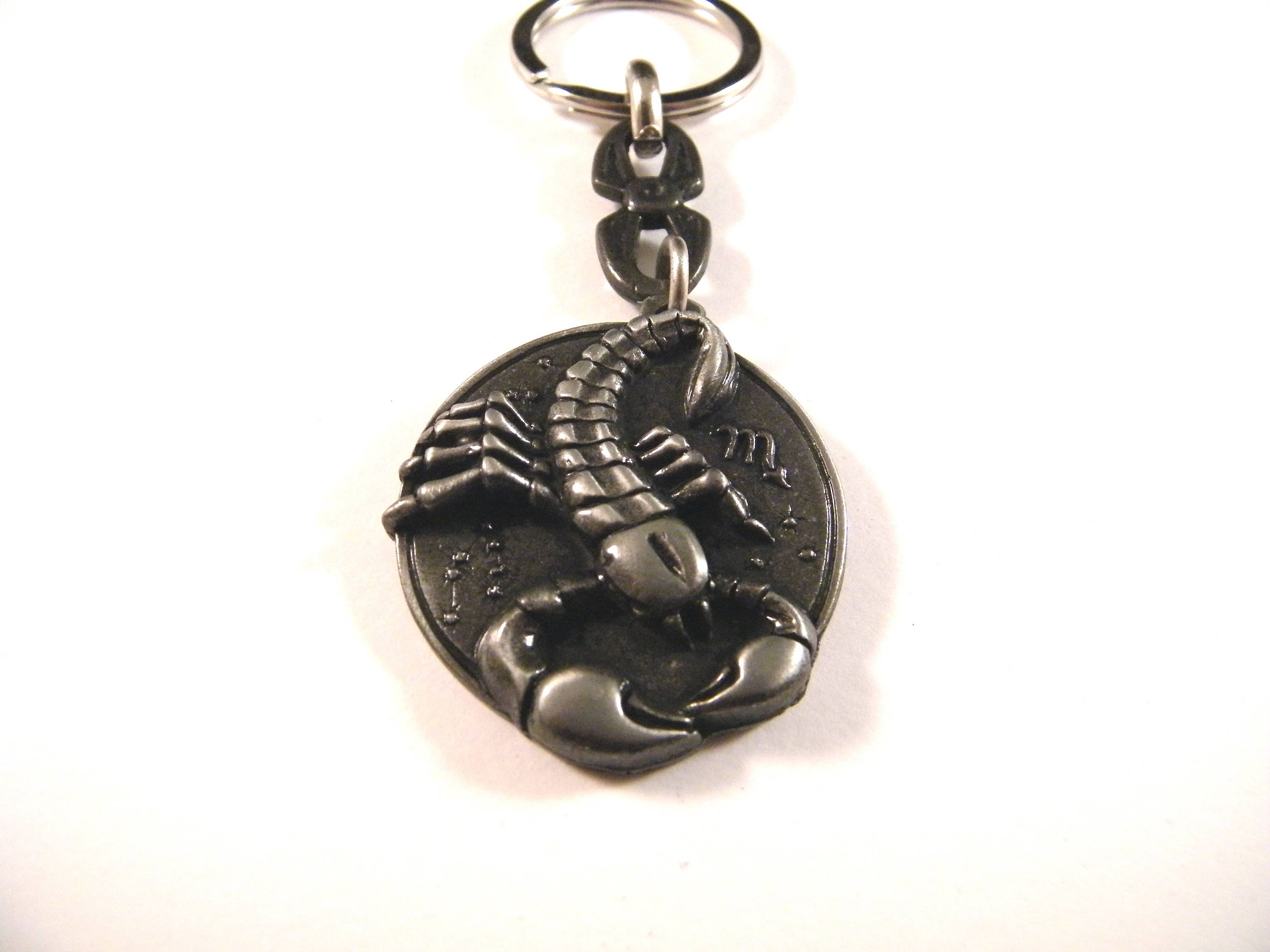Scorpio keychain, zodiac sign keyring, horoscope constellation pendant, astrology charm, Scorpio jewelry, birthday gift idea, horoscope