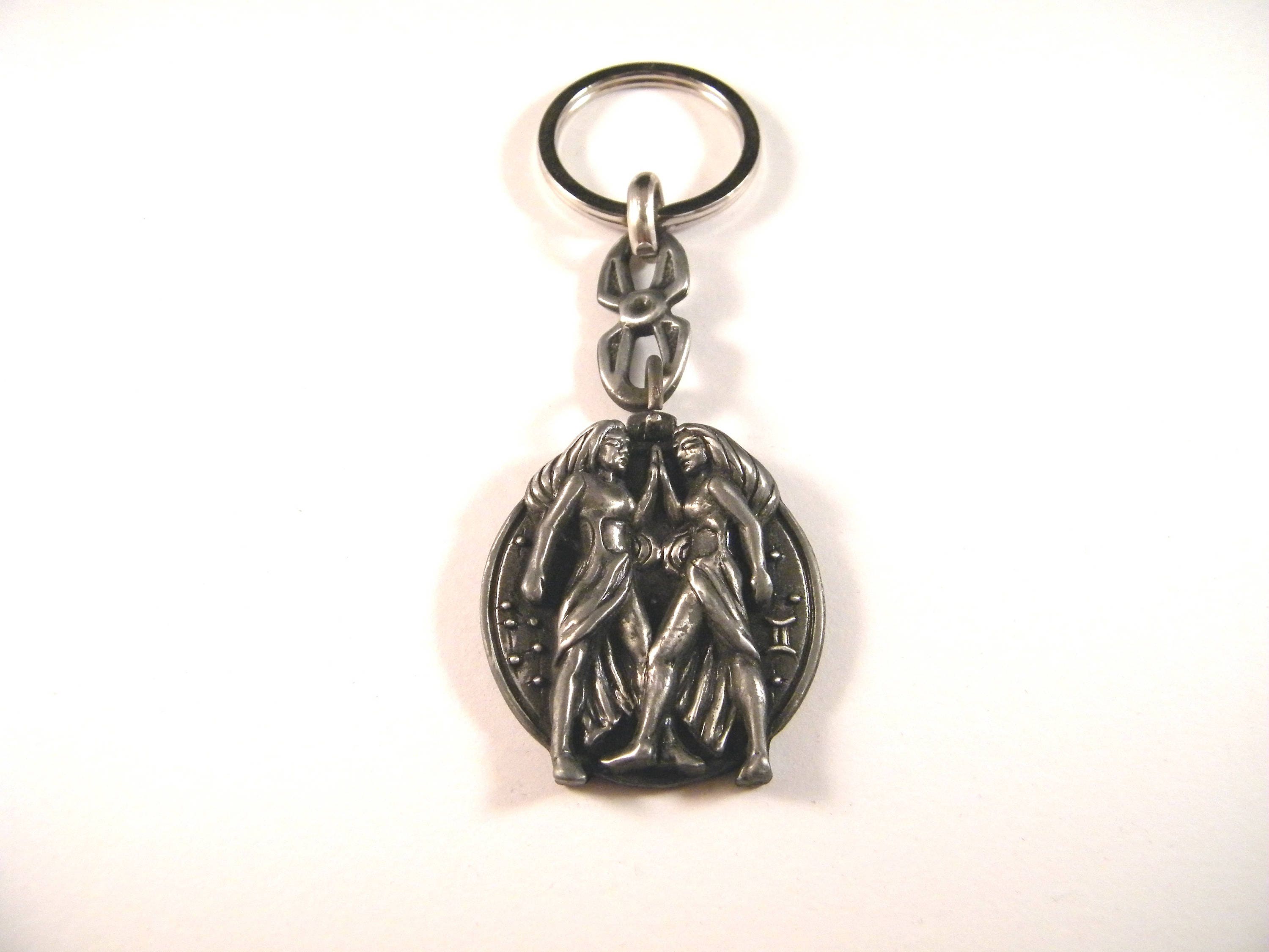 Gemini keychain, horoscope charm, astrology sign, Gemini simbol, zodiac gift, birthday pendant,keyring charm, car accessory, gemini jewelry