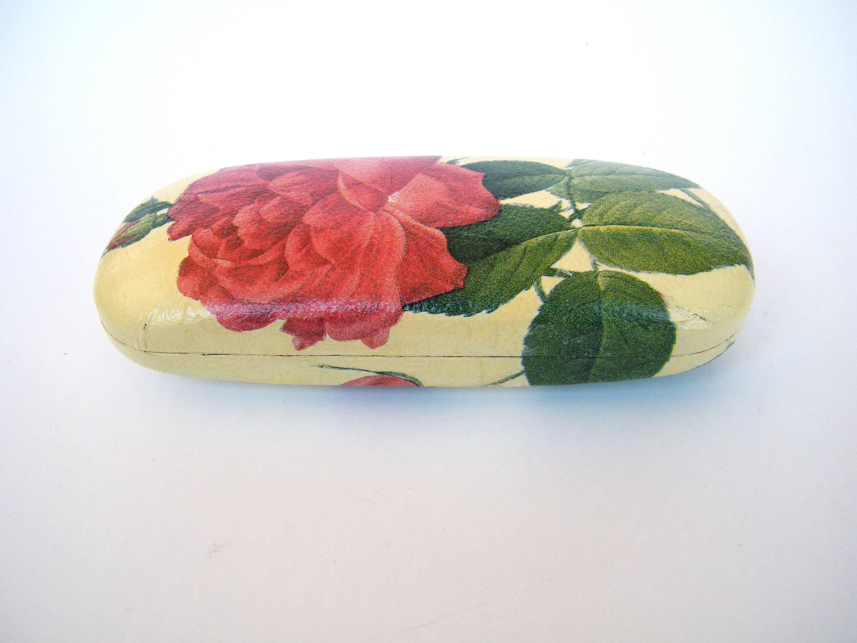 Red Rose Hard Eyeglasses Case for women, gift with rosefor grandma,