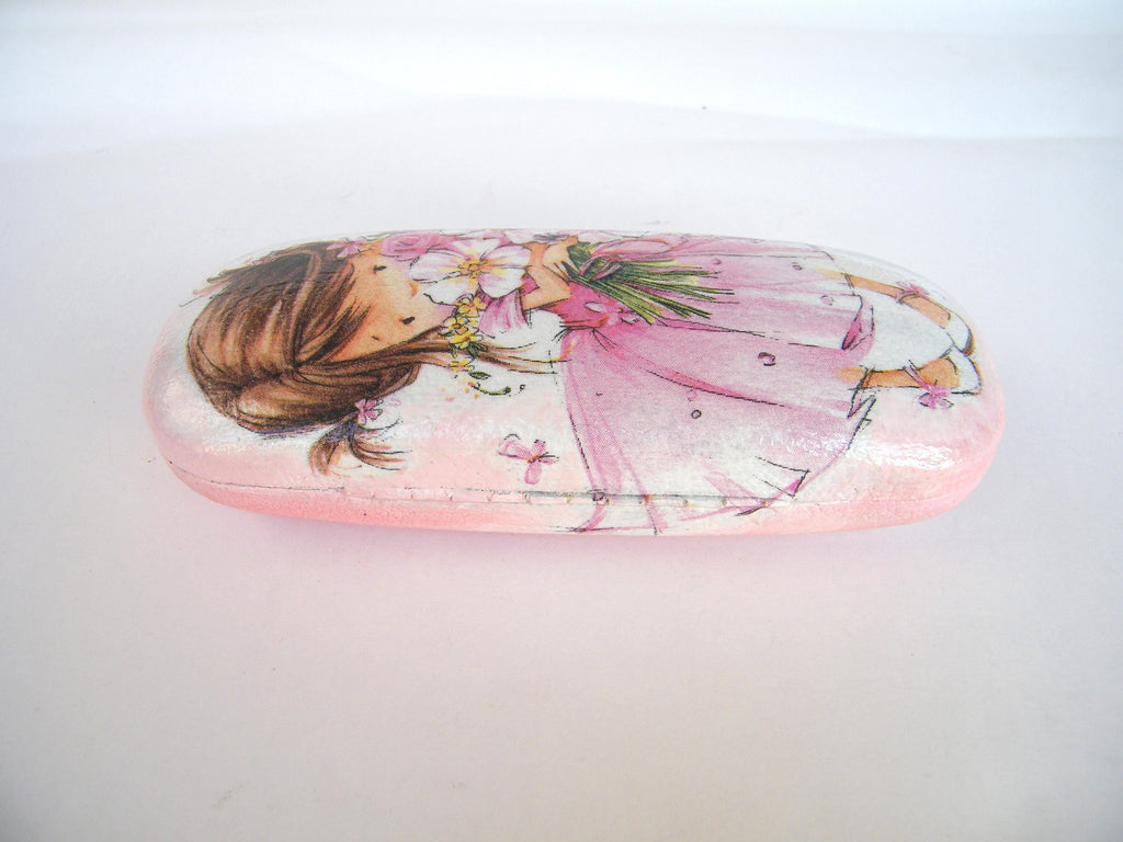 Girls Eyeglasses Case: Handmade Hard Spectacle Case with Flowers