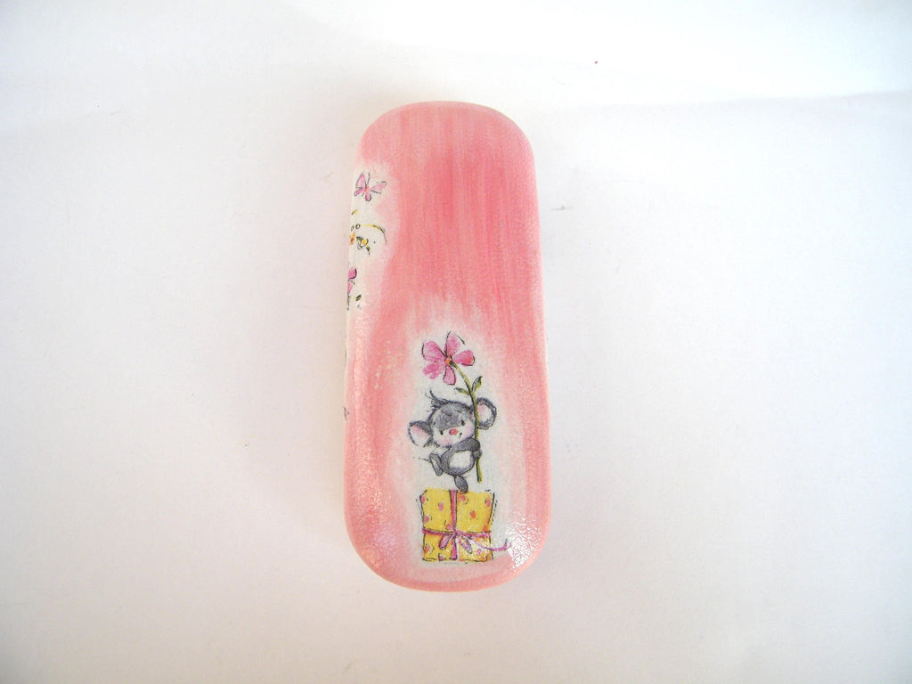 Girls Eyeglasses Case: Handmade Hard Spectacle Case with Flowers