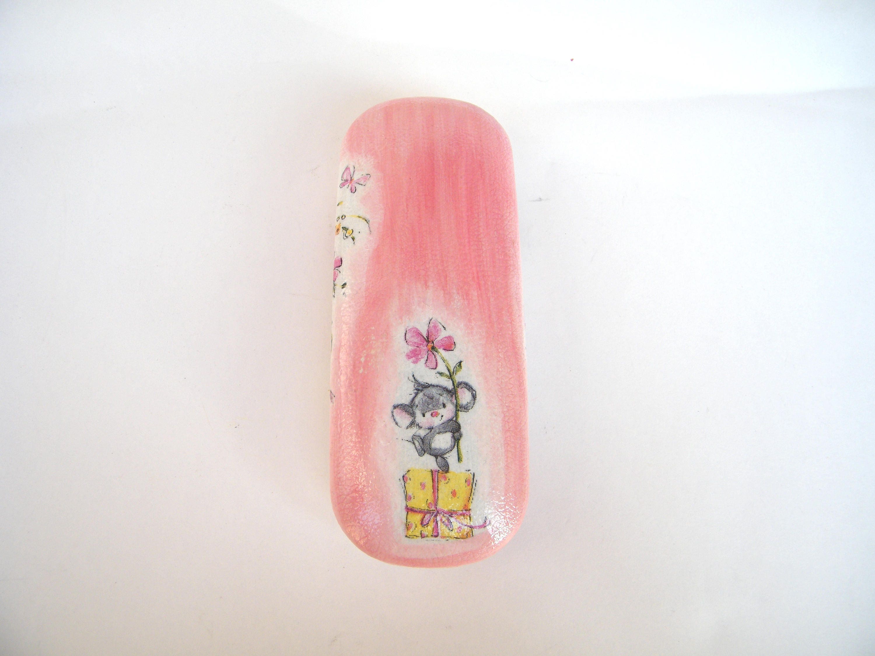Girls Eyeglasses Case: Handmade Hard Spectacle Case with Flowers