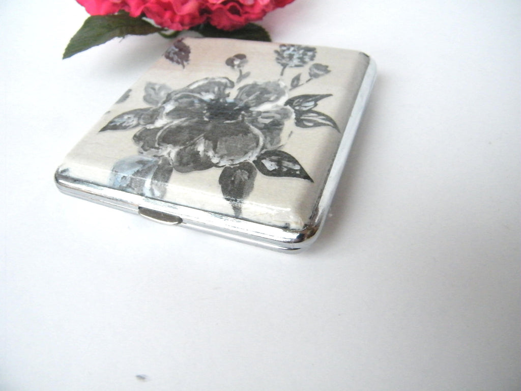 Pitillera Floral Artesanal para Mujer, Estuche para Cigarrillos King Size, Tarjetero Elegante