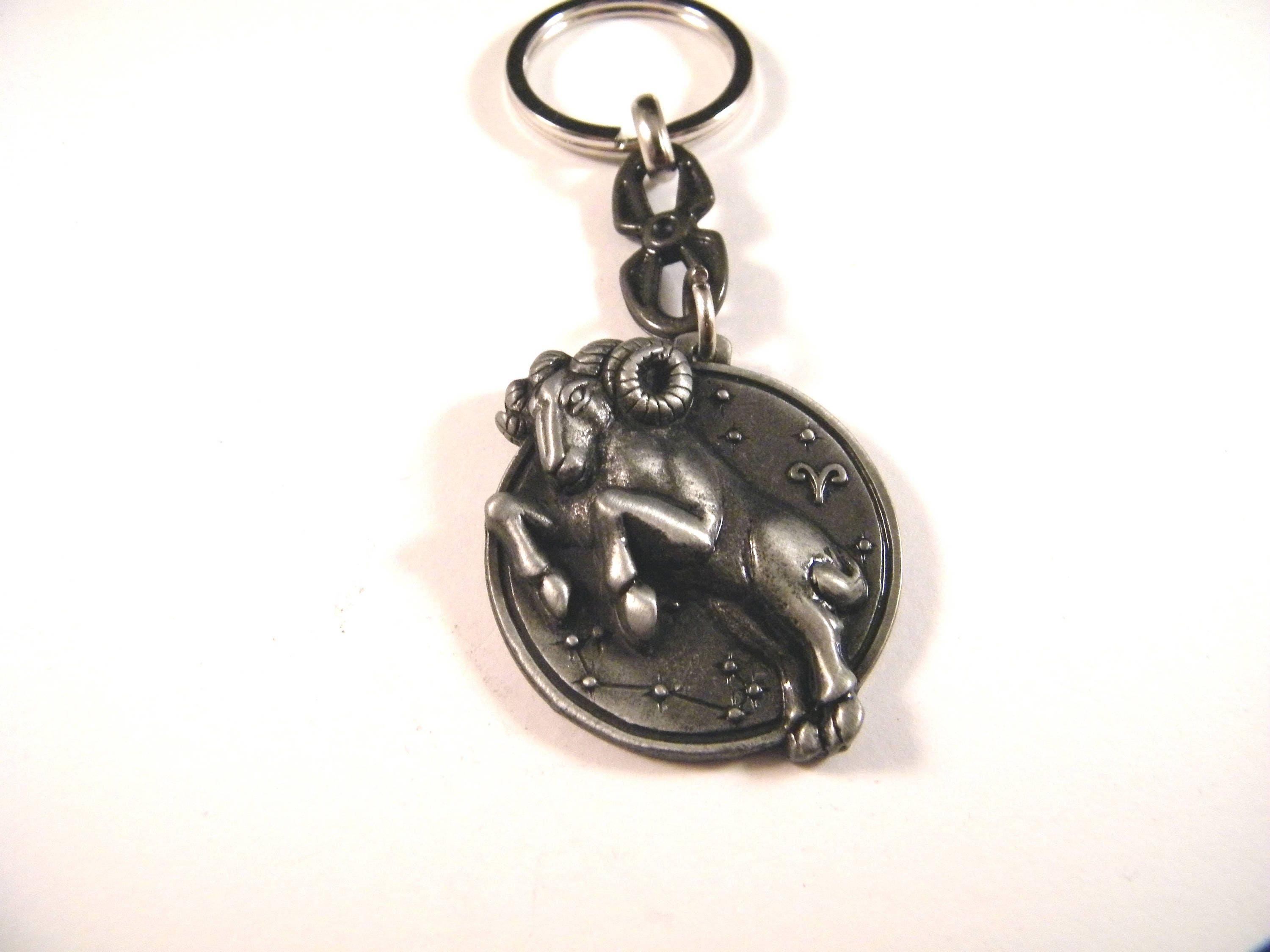 Zodiac sign keychain, Aries keyring, Astrology Sign , Horoscope Birthday Gift, Aries Jewelry, Bag Charm Pendant, Ram keyring, Car Accessory