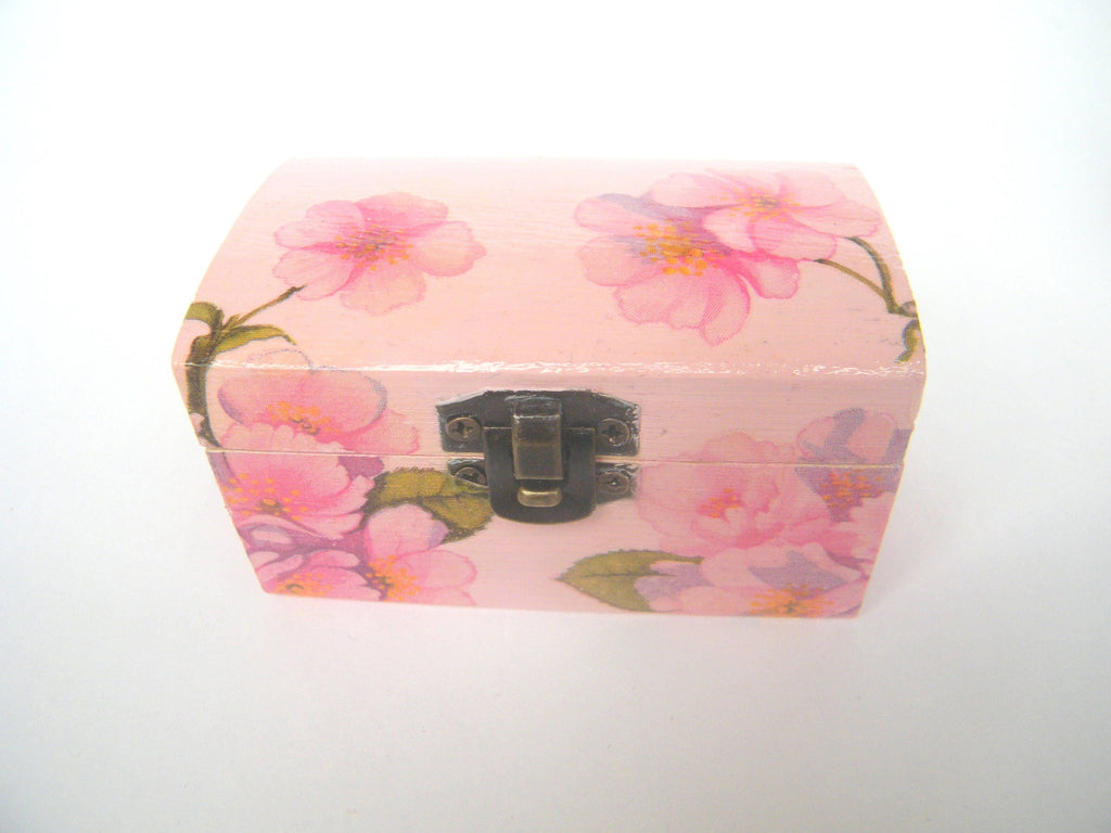 Wooden jewelry box, romantic keepsake box, cherry blossom chest , storage box,  gift idea for her, wedding ring bearrer box