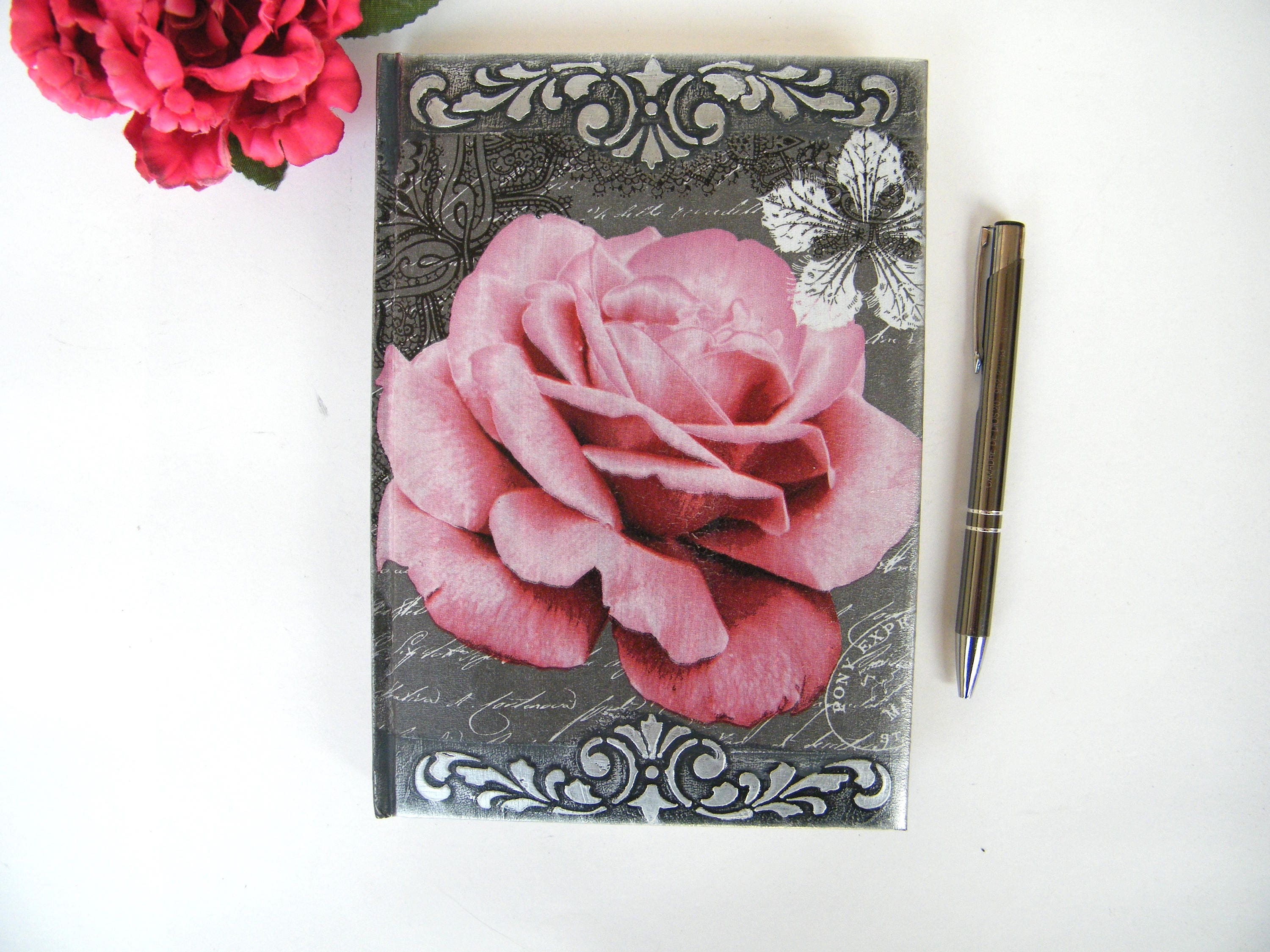 Daily Planner 2026, Business Floral Daily Diary, Clasic Rose Agenda 2026, Lined Notebook, Vintage Rose, Multilingual Calendar, Coworker gift