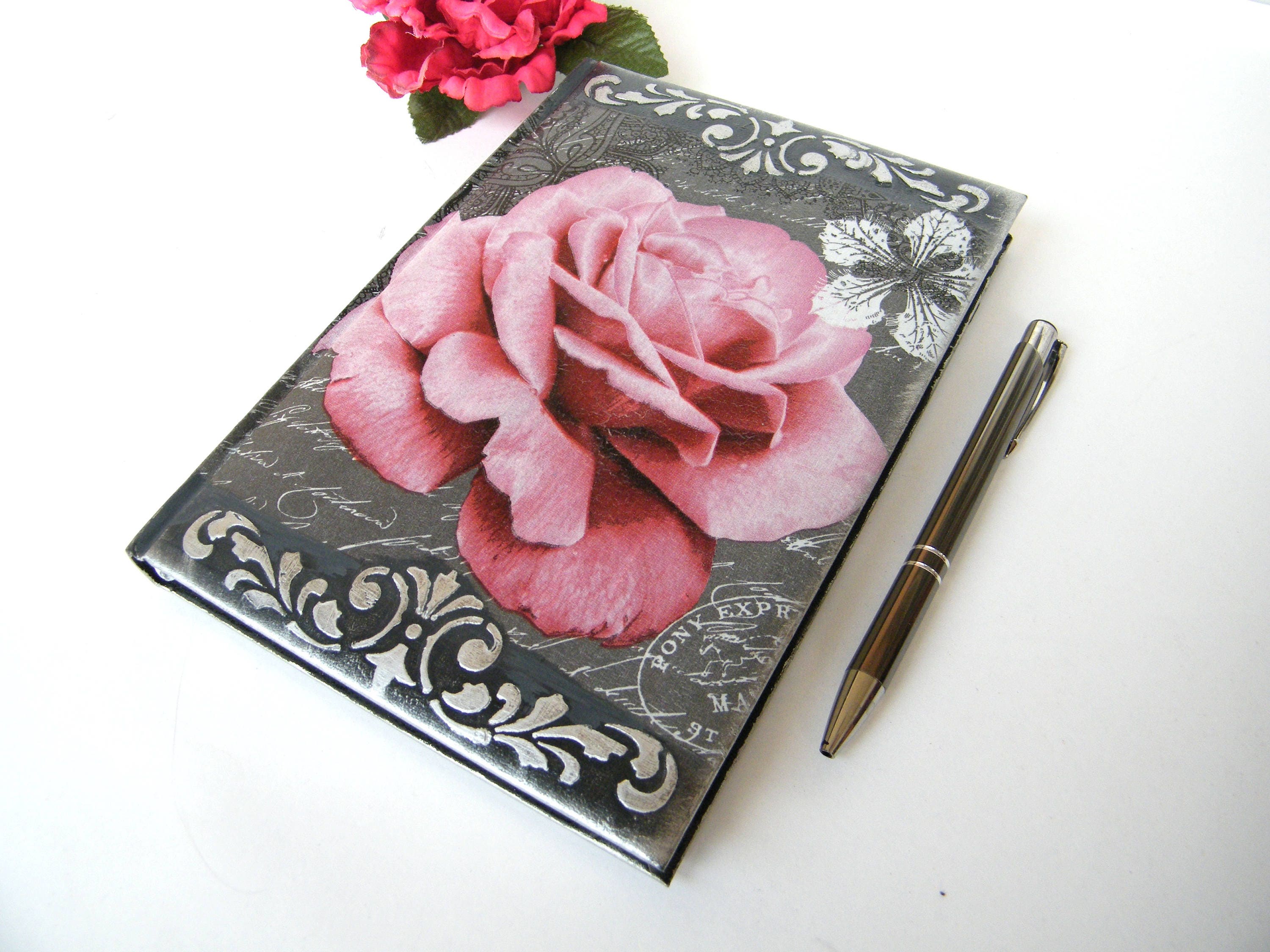 Daily Planner 2026, Business Floral Daily Diary, Clasic Rose Agenda 2026, Lined Notebook, Vintage Rose, Multilingual Calendar, Coworker gift