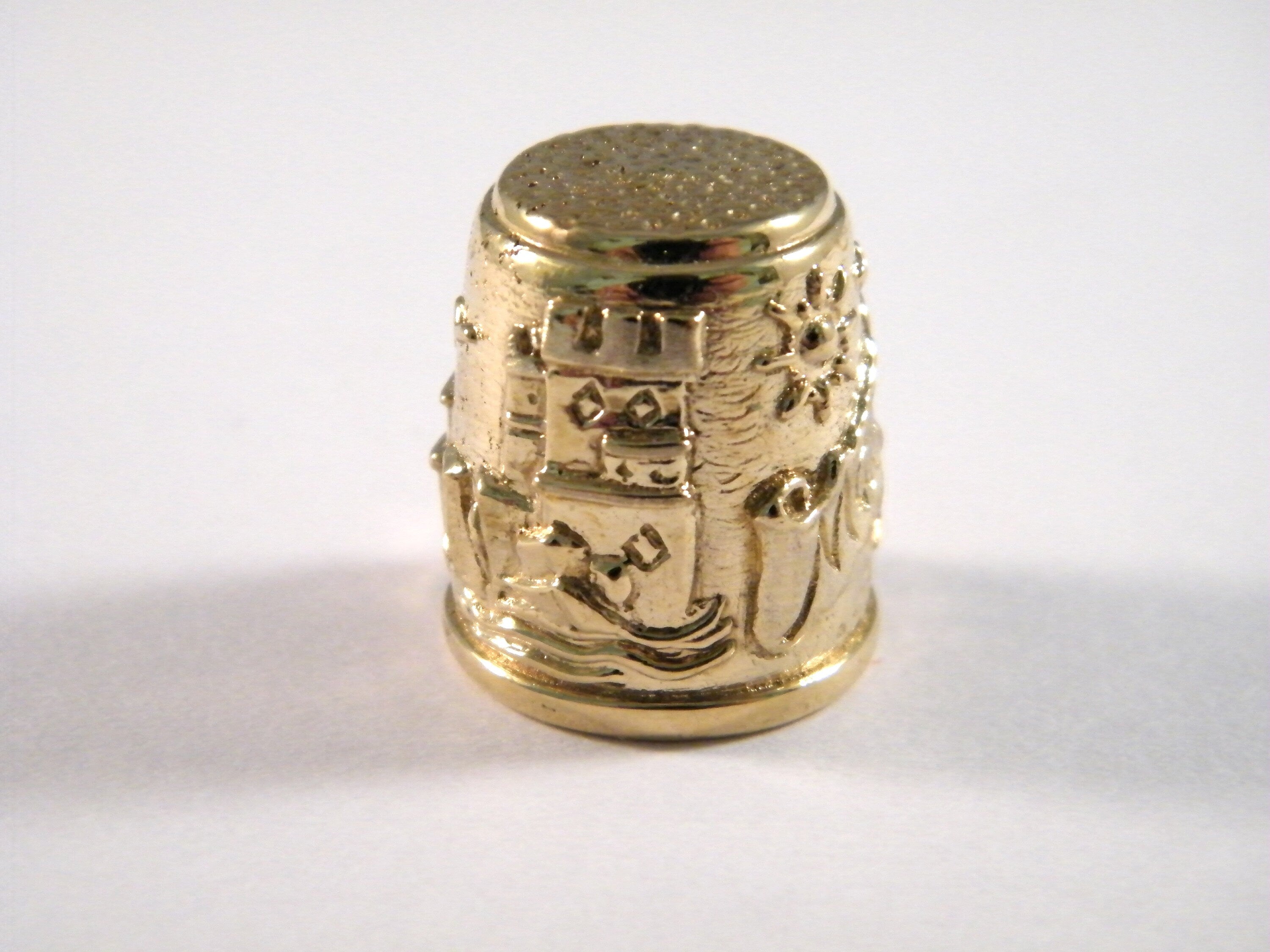 Thimble from Malaga Spain, Bronze Vintage Thimble, Sewer Gift, Collectible Thimble, Sewing Accessory Jewelry, Sewer Collection, Sewing Tool