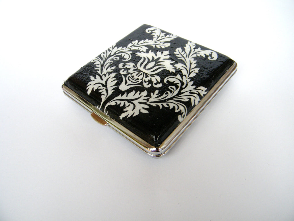 Black and White Cigarette Case - Business Card Holder - Smoking Accessory - Clutch Wallet - Backpack Purse - Credit Card Case
