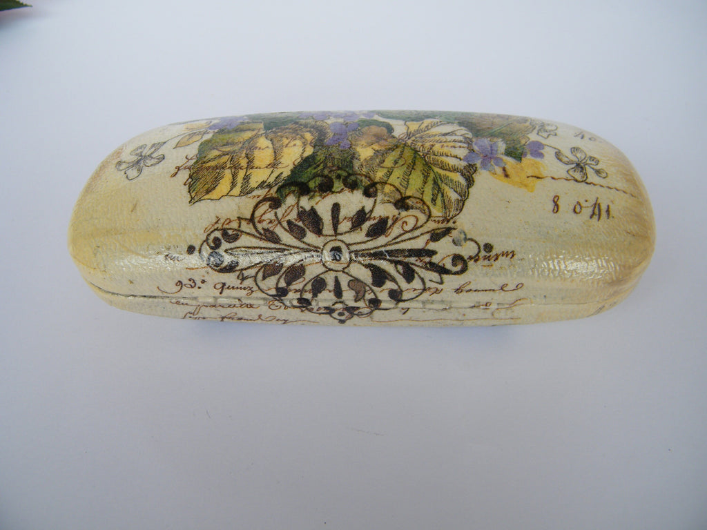 Hard Eyeglasses Case With Butterfly, Violet Flowers Case, Vintage Glasses Case, Gift for Mom, Bag and Purse Box, sunglasses case,