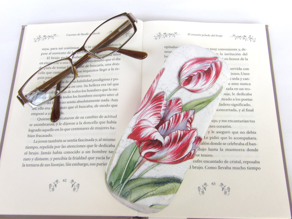 Handmade Tulip Eyeglasses Case: Floral Glasses Holder