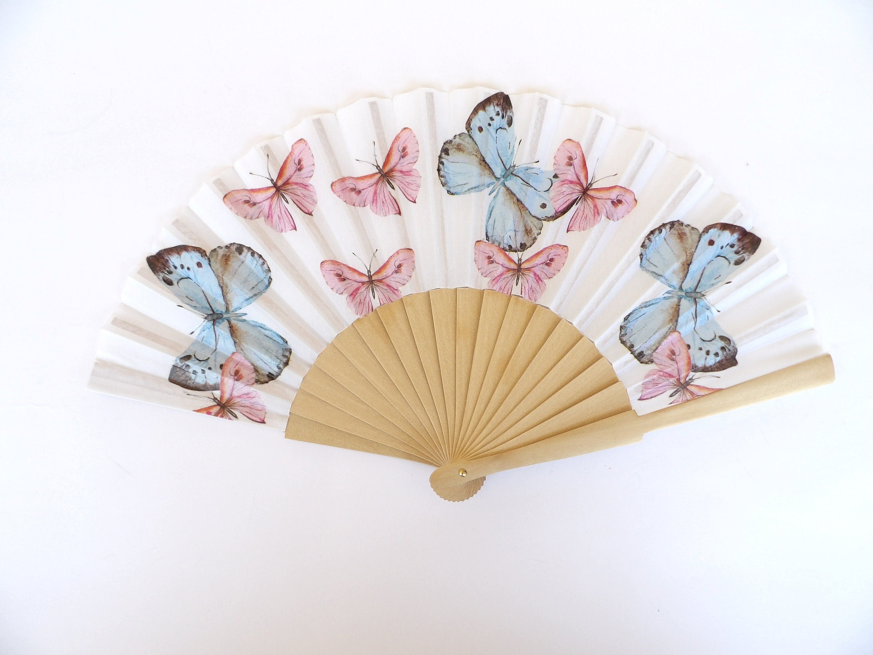 Butterfly Hand Fan: Folding Wedding Accessory, Decoupage Design