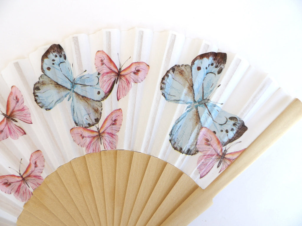 Butterfly Hand Fan: Folding Wedding Accessory, Decoupage Design
