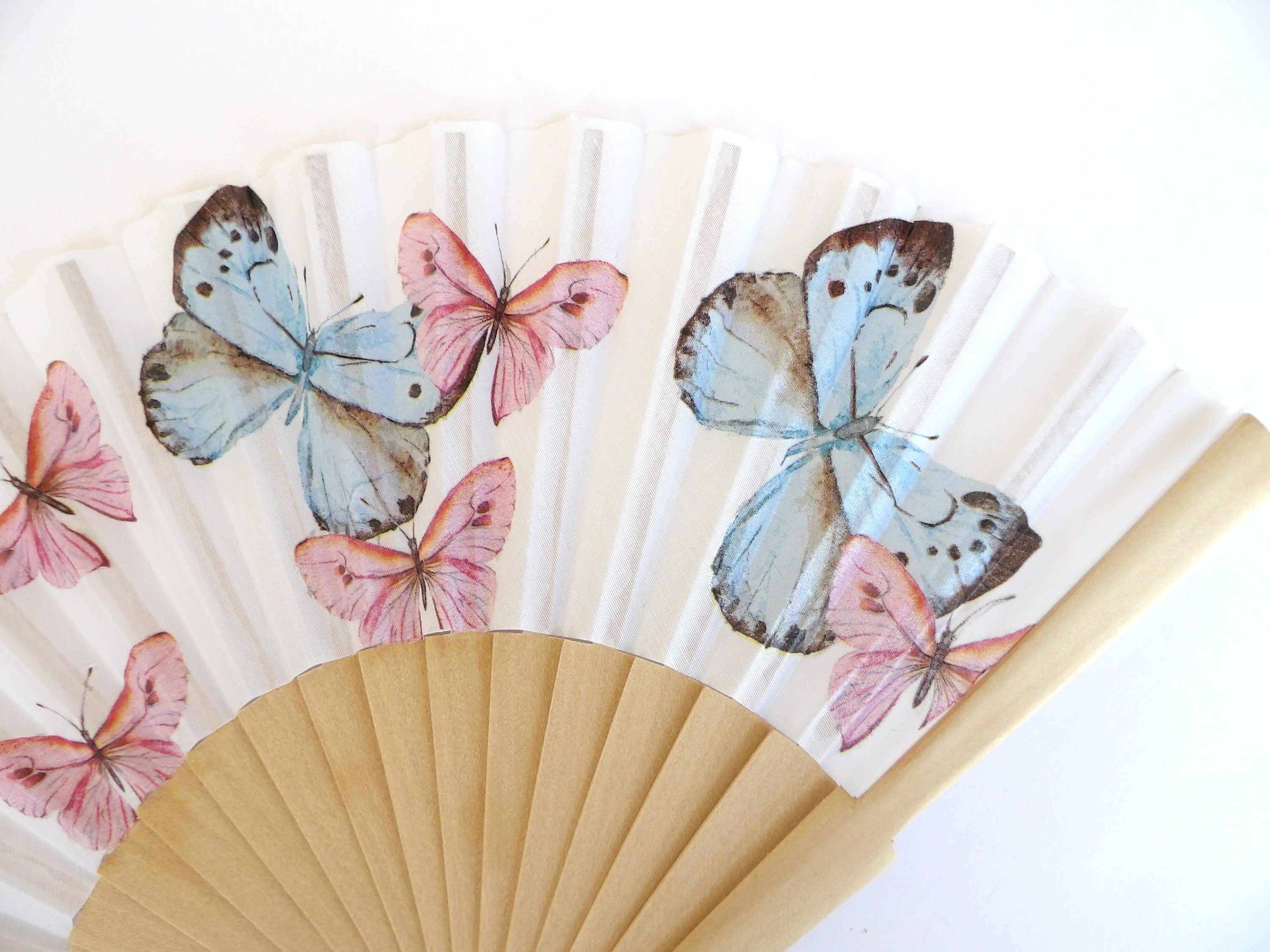 Butterfly Hand Fan: Folding Wedding Accessory, Decoupage Design