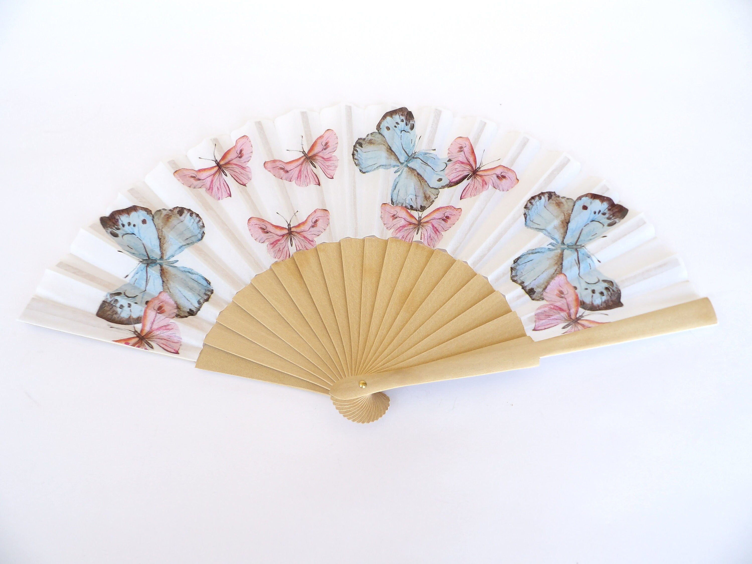 Butterfly Hand Fan: Folding Wedding Accessory, Decoupage Design