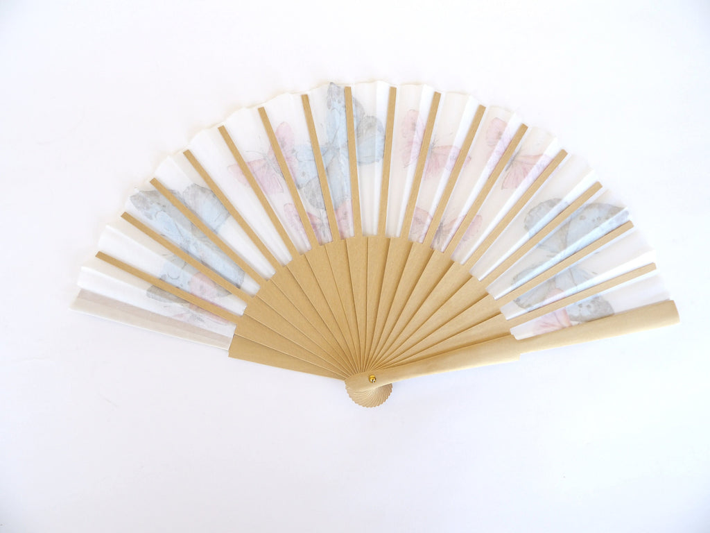 Butterfly Hand Fan: Folding Wedding Accessory, Decoupage Design