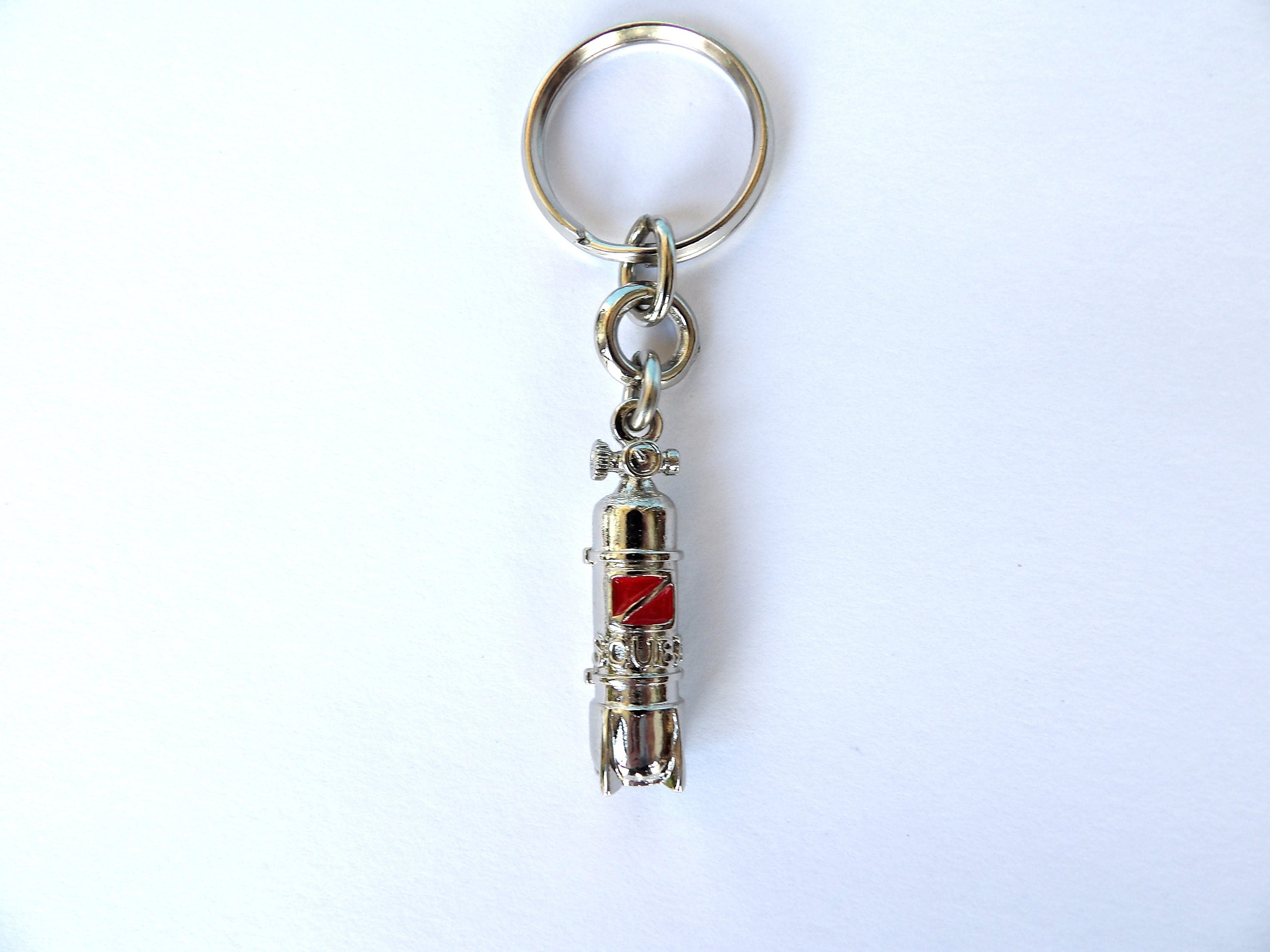 Scuba Diving Air Tank Keyring, Oxygen Tank Keychain, Snorkeling, Ocean Lovers Gift, Gift for Swimmer, Divers Gift Idea, Sports Charm