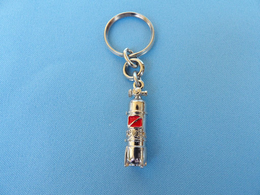 Scuba Diving Air Tank Keyring, Oxygen Tank Keychain, Snorkeling, Ocean Lovers Gift, Gift for Swimmer, Divers Gift Idea, Sports Charm