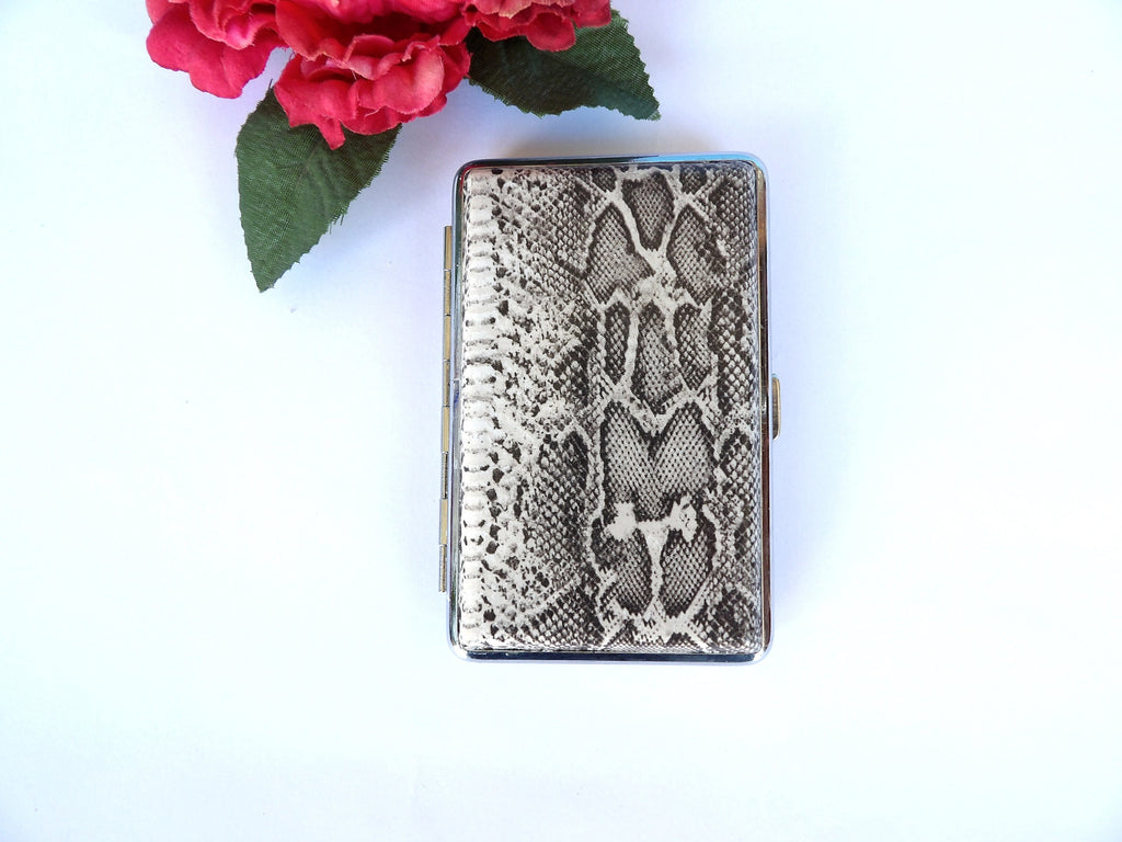 Women slim 100s cigarette case, business card holder, cigarette holder, credit card box, gift for smokers, gift for her, women business gift