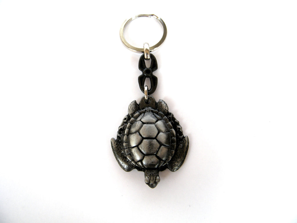 Sea turtle keychain, ocean keyring, divers gift, beach themed gift, sea turtle charm, gift for him, animal keychain, bag accessory,