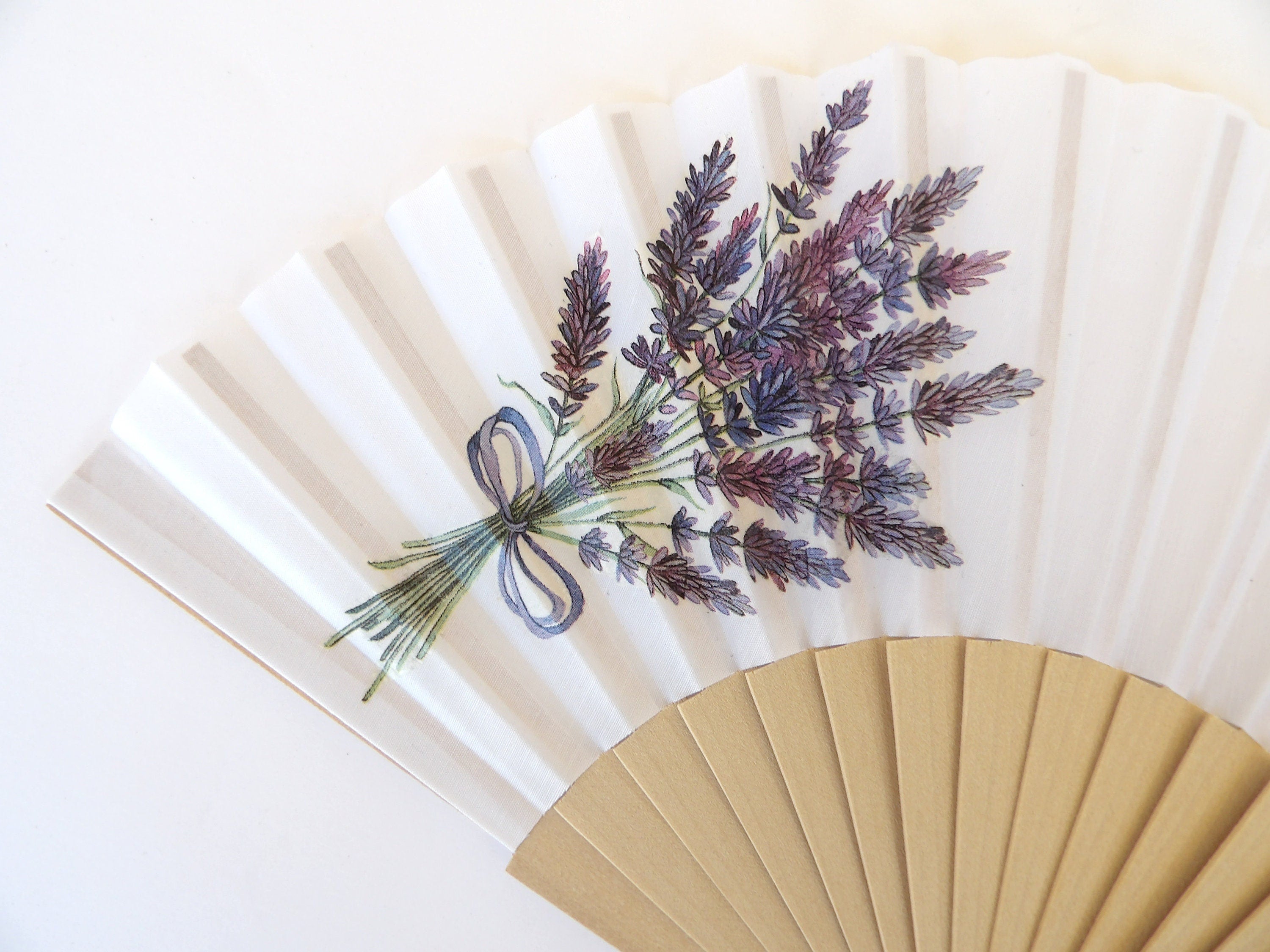 Abanico de Lavanda Artesanal, Abanico Plegable Decorado, Ramo de Lavanda Botánica, Accesorio Floral Elegante