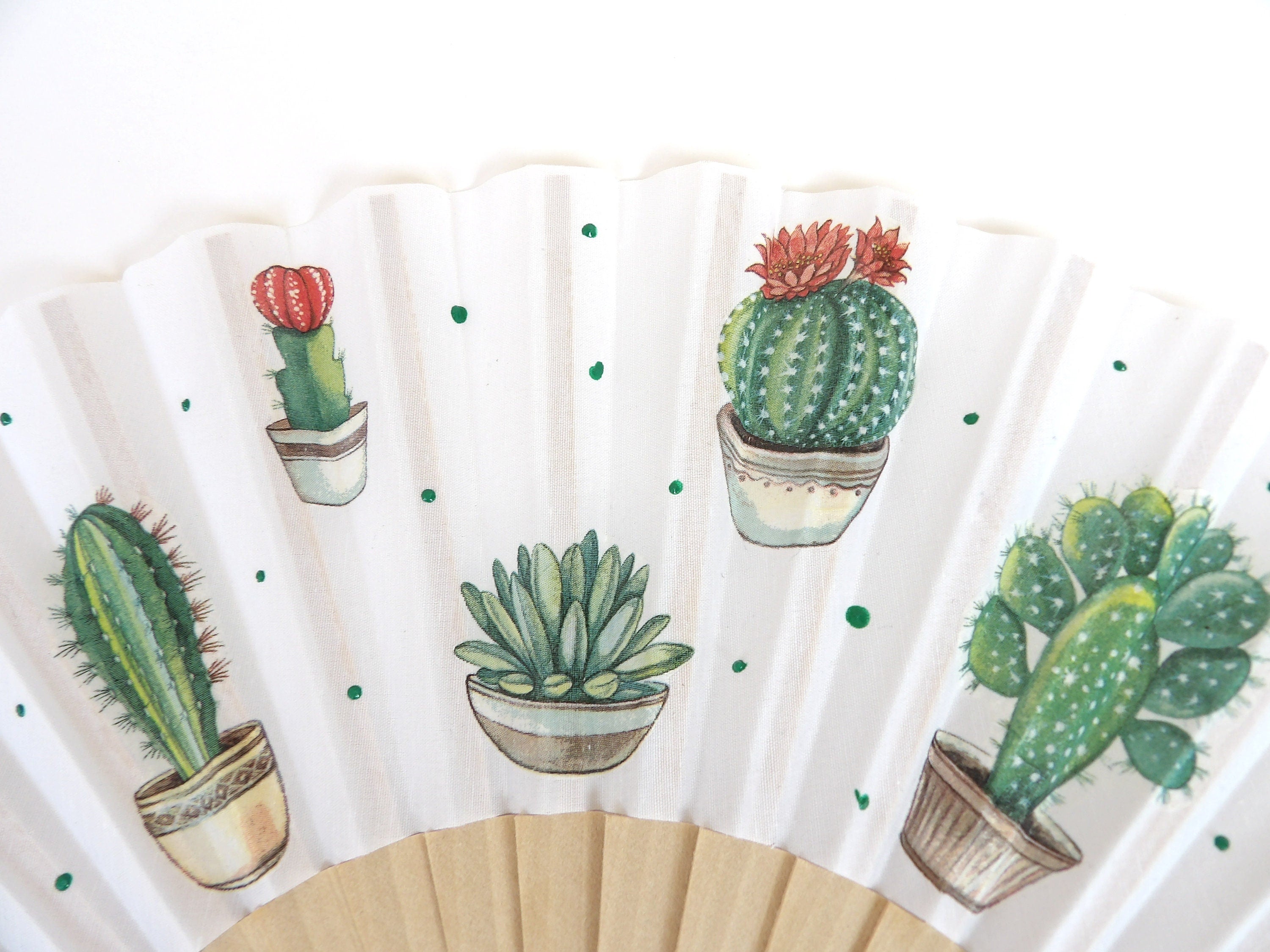 Cactus Hand Fan, Botanical Hand Fan, Suculent Lovers Hand Fan, Floral Holding Fan, Wedding Accessory, Hot Summer Days Fan, Bride Hand Fan