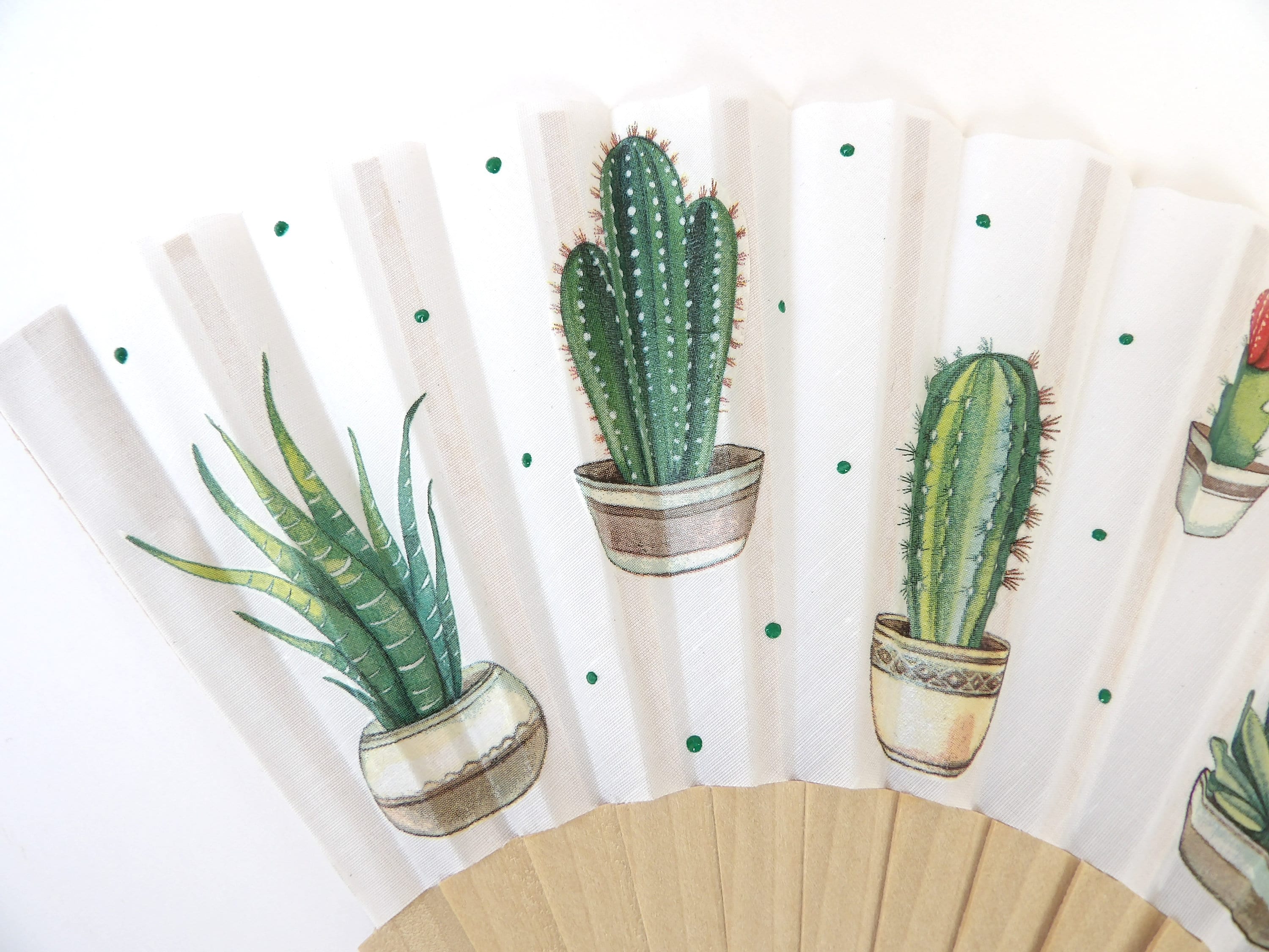 Cactus Hand Fan, Botanical Hand Fan, Suculent Lovers Hand Fan, Floral Holding Fan, Wedding Accessory, Hot Summer Days Fan, Bride Hand Fan
