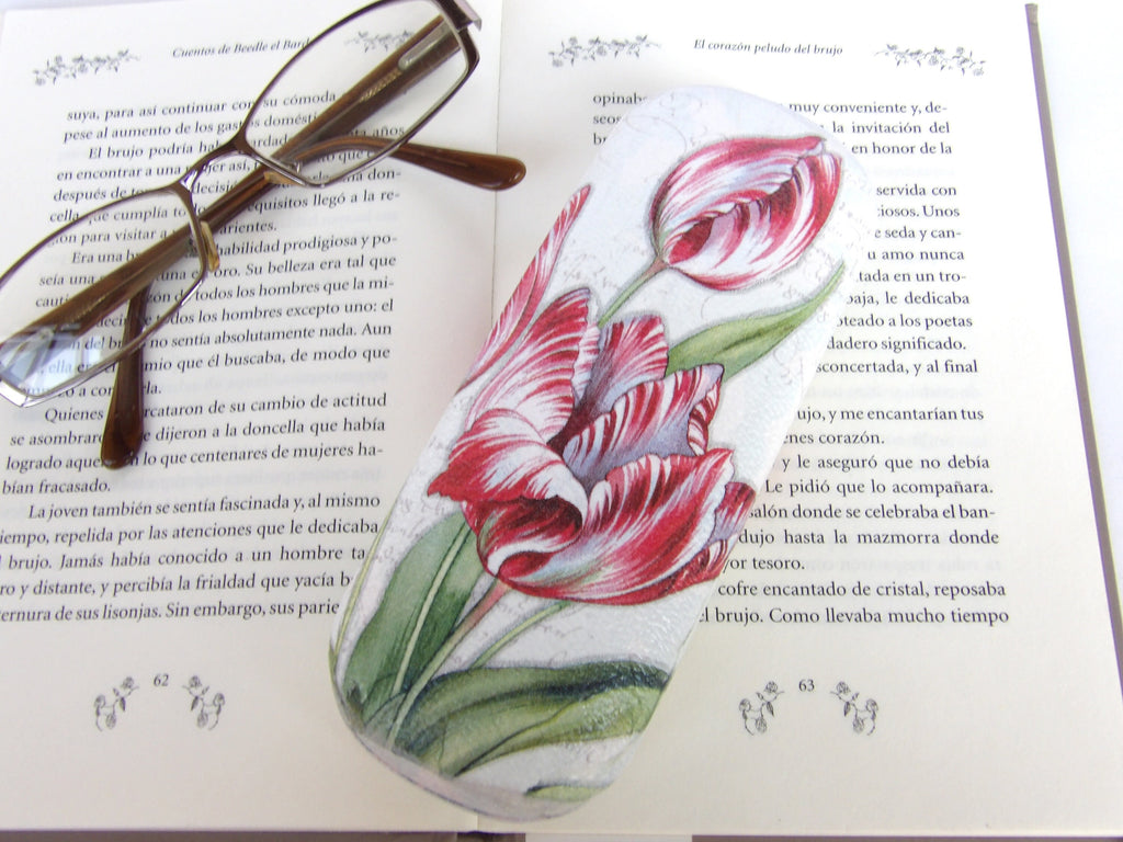 Handmade Tulip Eyeglasses Case: Floral Glasses Holder