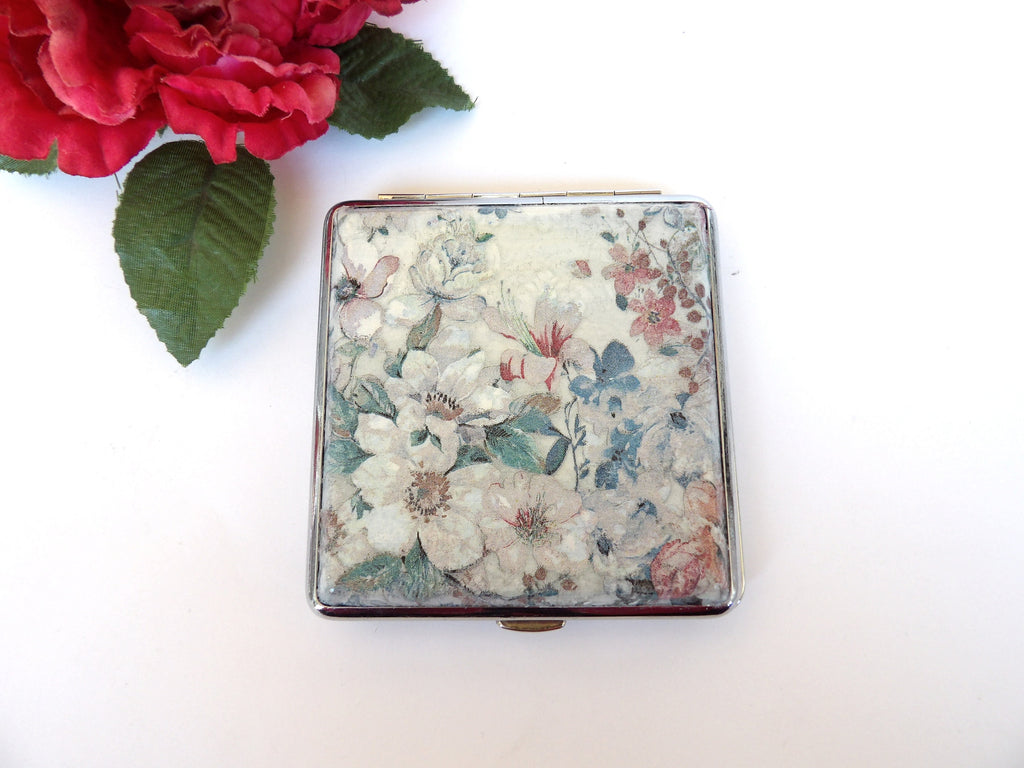 Floral Cigarette Case, ID Card Case, Business Card Case, Distresed Floral Case, Credit Card Wallet, Fashion Cigarrette Holder
