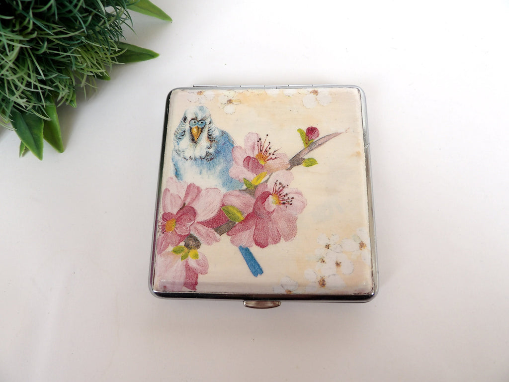 Budgie Parrot King size metal Cigarette Case