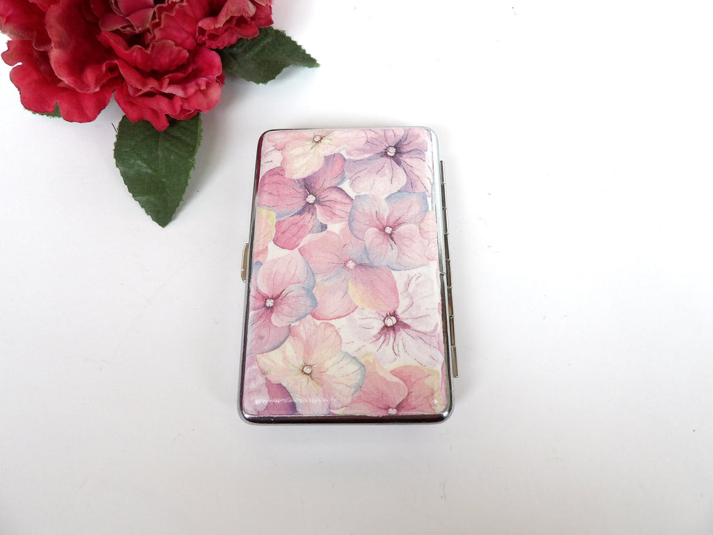 Blossom Cigarrette Case, 100s Slim Cigarette Box,  Gentle Blossom Case, Floral Pattern, Business Card Case, Elegant Gift for Her, ID Card