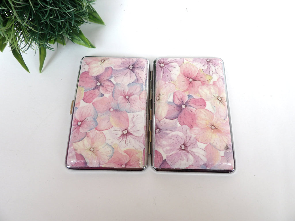 Blossom Cigarrette Case, 100s Slim Cigarette Box,  Gentle Blossom Case, Floral Pattern, Business Card Case, Elegant Gift for Her, ID Card