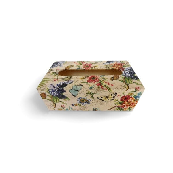 Floral Tissue Box Cover, Rectangular Tissue Box, Flat Napkins Box, Floral Box, Tissue Dispenser, Kithchen Napkins Holder, Home Gift