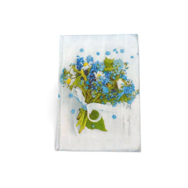 2026 Daily Planner, A5 Hard Cover Day to Page Diary, Appointments Planner, Wedding Planner, Agenda Day per Page, Blue Flowers, Coworker Gift