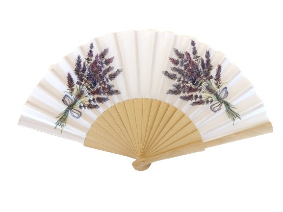 Abanico de Lavanda Artesanal, Abanico Plegable Decorado, Ramo de Lavanda Botánica, Accesorio Floral Elegante