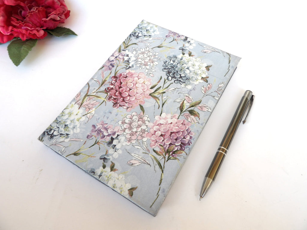 Daily Planner 2026, A5 Hard Cover Diary, Journal, Appointment Book, Agenda Day to a Page, Hortensia Flower, Co-worker gift , Daily Calendar
