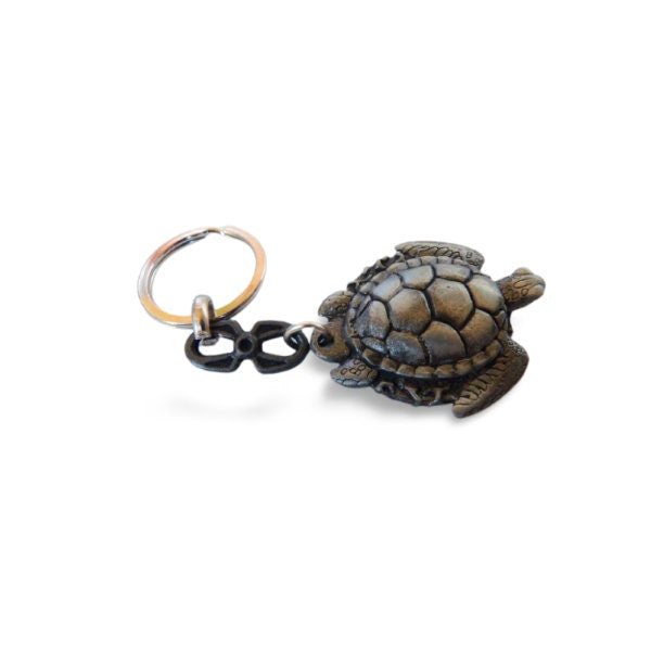 Sea turtle keychain, ocean keyring, divers gift, beach themed gift, sea turtle charm, gift for him, animal keychain, bag accessory,