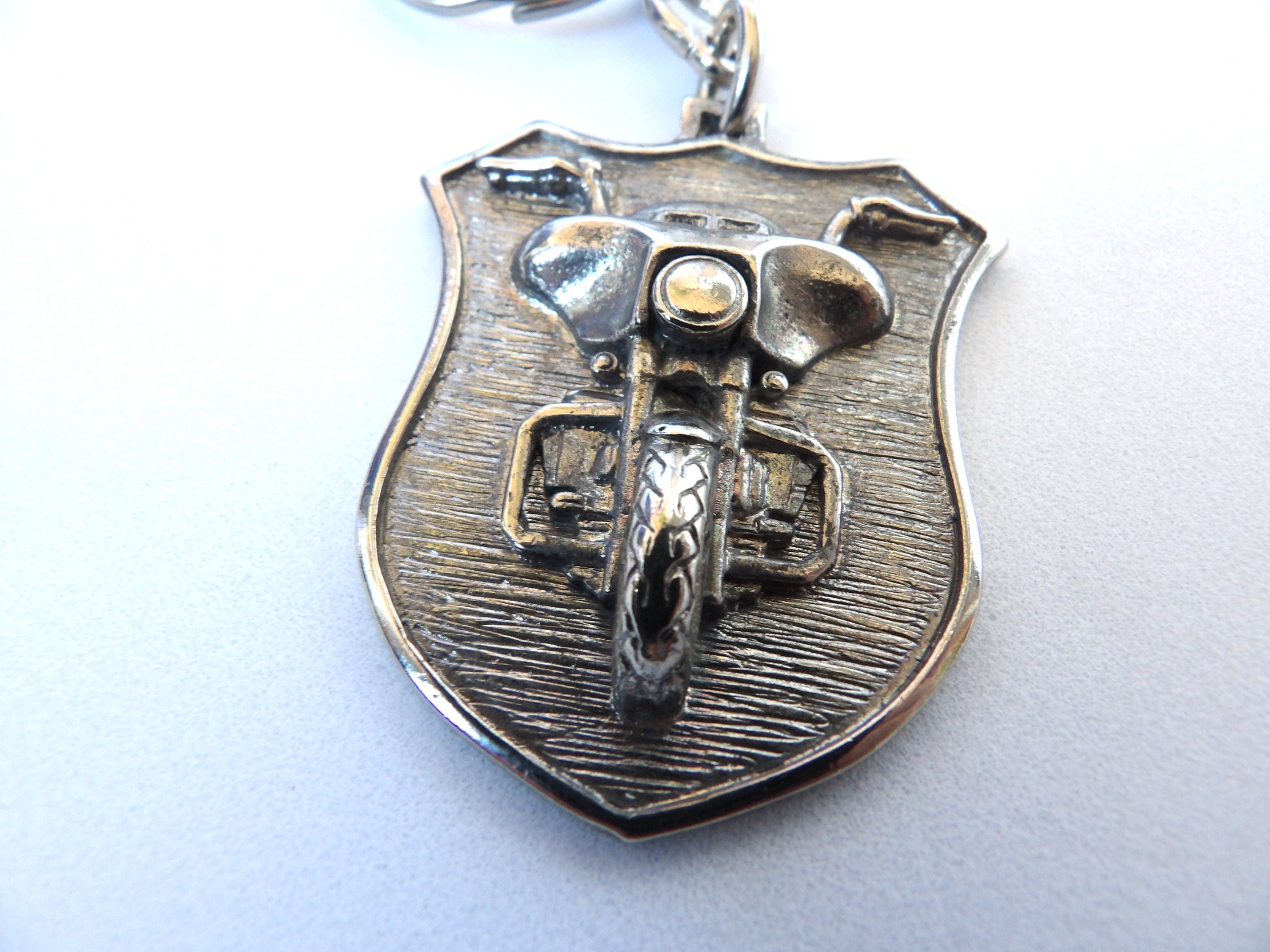 Motorcycle Keychain, Motorbiker Keyring, Sterling Silver 925  Keychain, Biker Collection, Racer Gift, Motos Lovers Gift, Adventure Gift