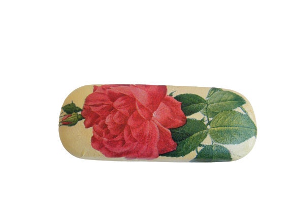 Red Rose Hard Eyeglasses Case for women, gift with rosefor grandma,