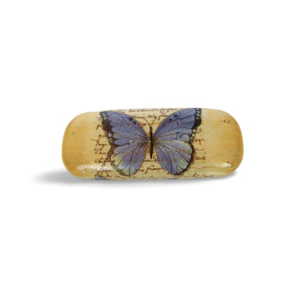 Hard Eyeglasses Case With Butterfly, Violet Flowers Case, Vintage Glasses Case, Gift for Mom, Bag and Purse Box, sunglasses case,
