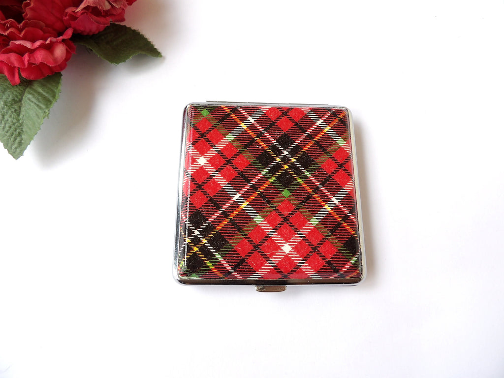 Estuche Tarjetero Cuadros Escoceses Rojos - Cigarrera Elegante - Tarjetero Unisex - Cartera Pequeña Buffalo Plaid