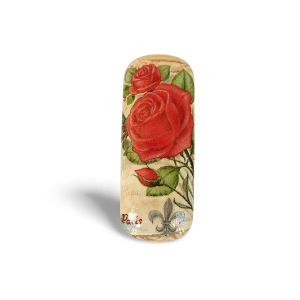 Red Rose Eyeglasses Case, Vintage Paris, Grandmother Gift, Shabby Chic, Romantic Rose Present, Glasses Holder, French Memories