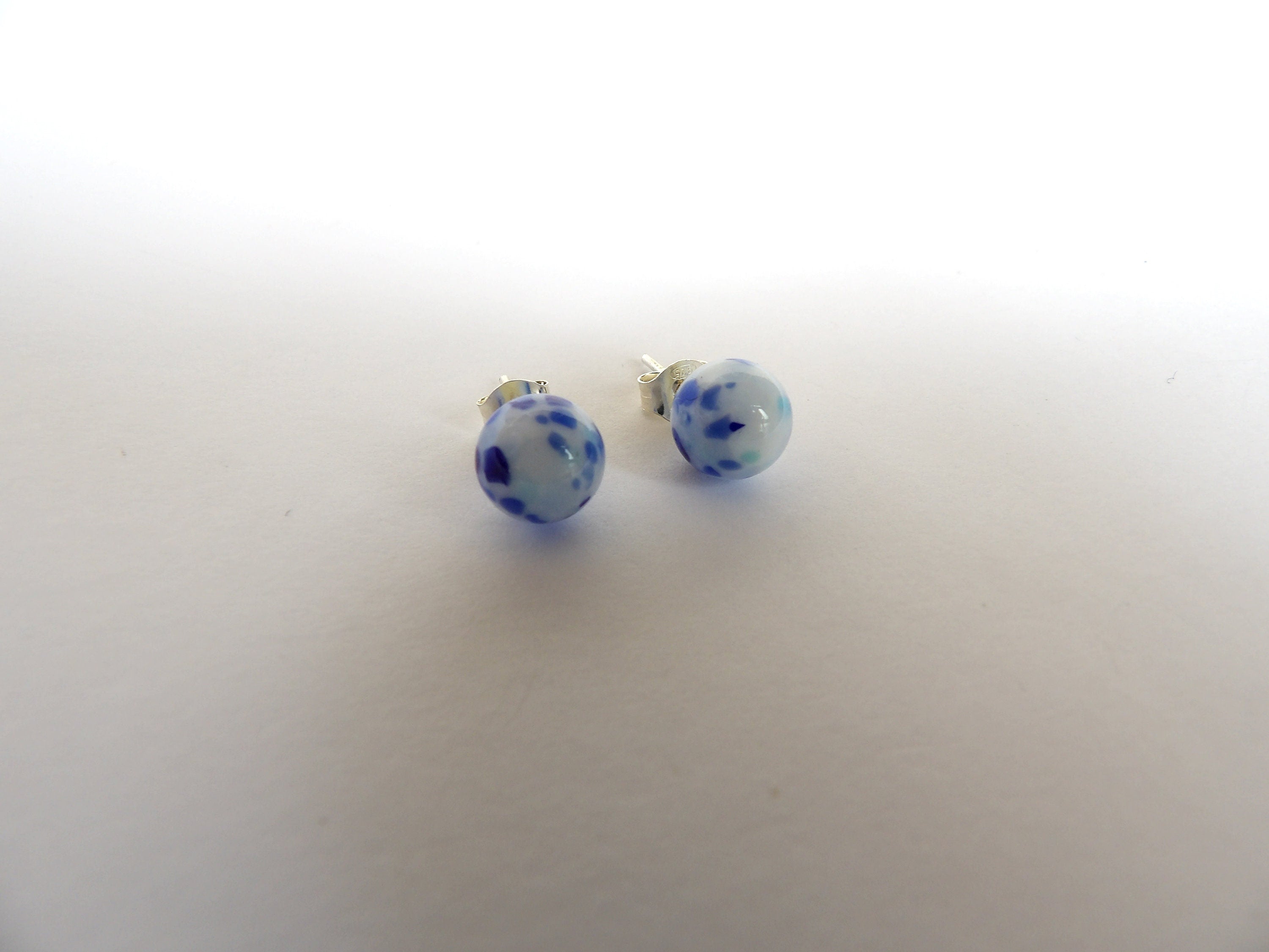 Murano Glass Stud Earrings, Millefiori Earrings, Round Bead Minimalistic Earrings,  Handmade Murano, Murano Jewerly Art