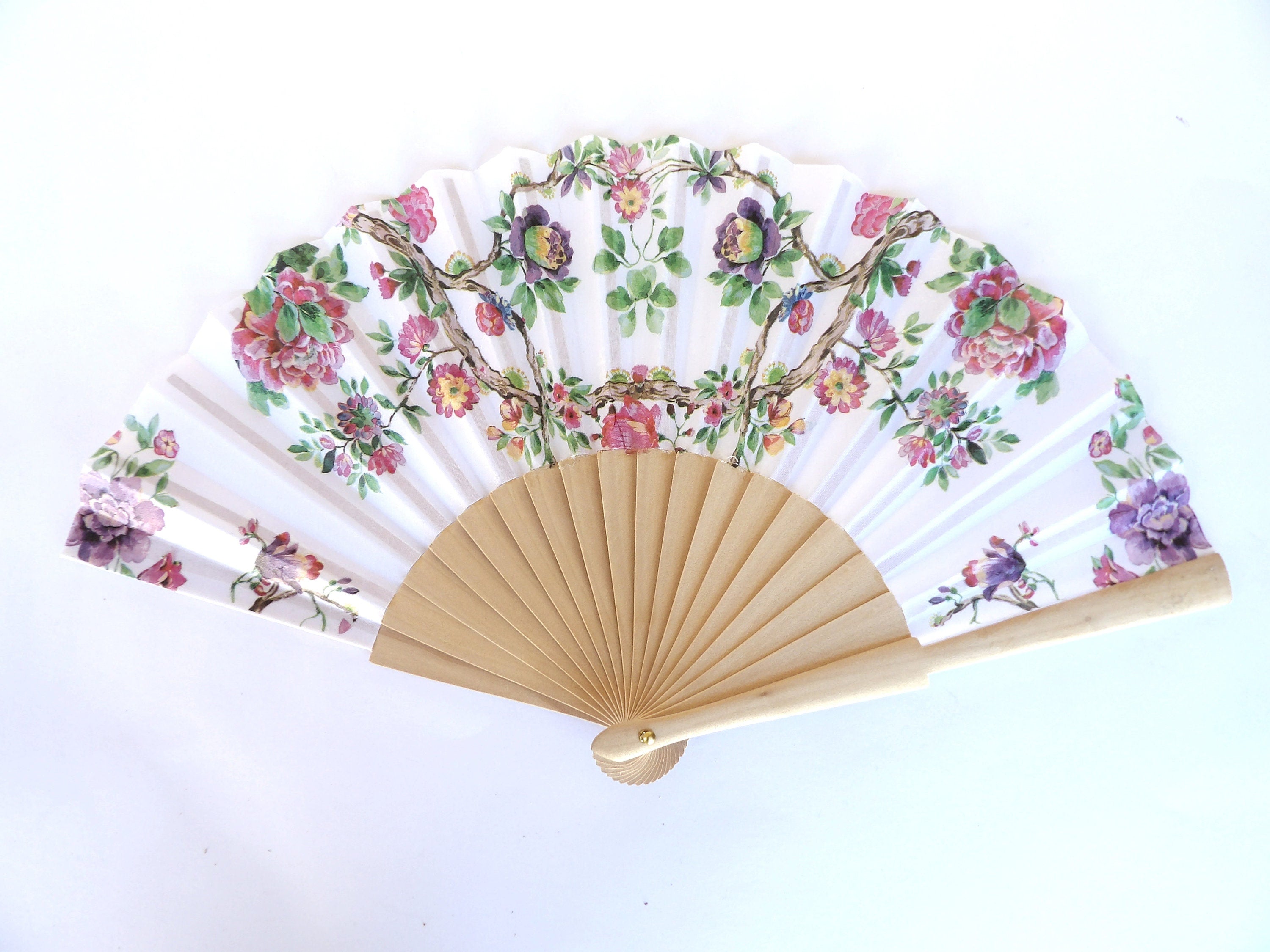 Floral Hand Fan for woman, Holding Fan, Botanical Hand Fan, Spanish Hand Fan, Party Summer Accessory, Wedding Favor, Contemporary Fan