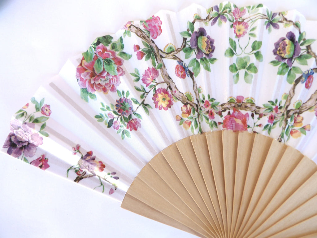 Floral Hand Fan for woman, Holding Fan, Botanical Hand Fan, Spanish Hand Fan, Party Summer Accessory, Wedding Favor, Contemporary Fan