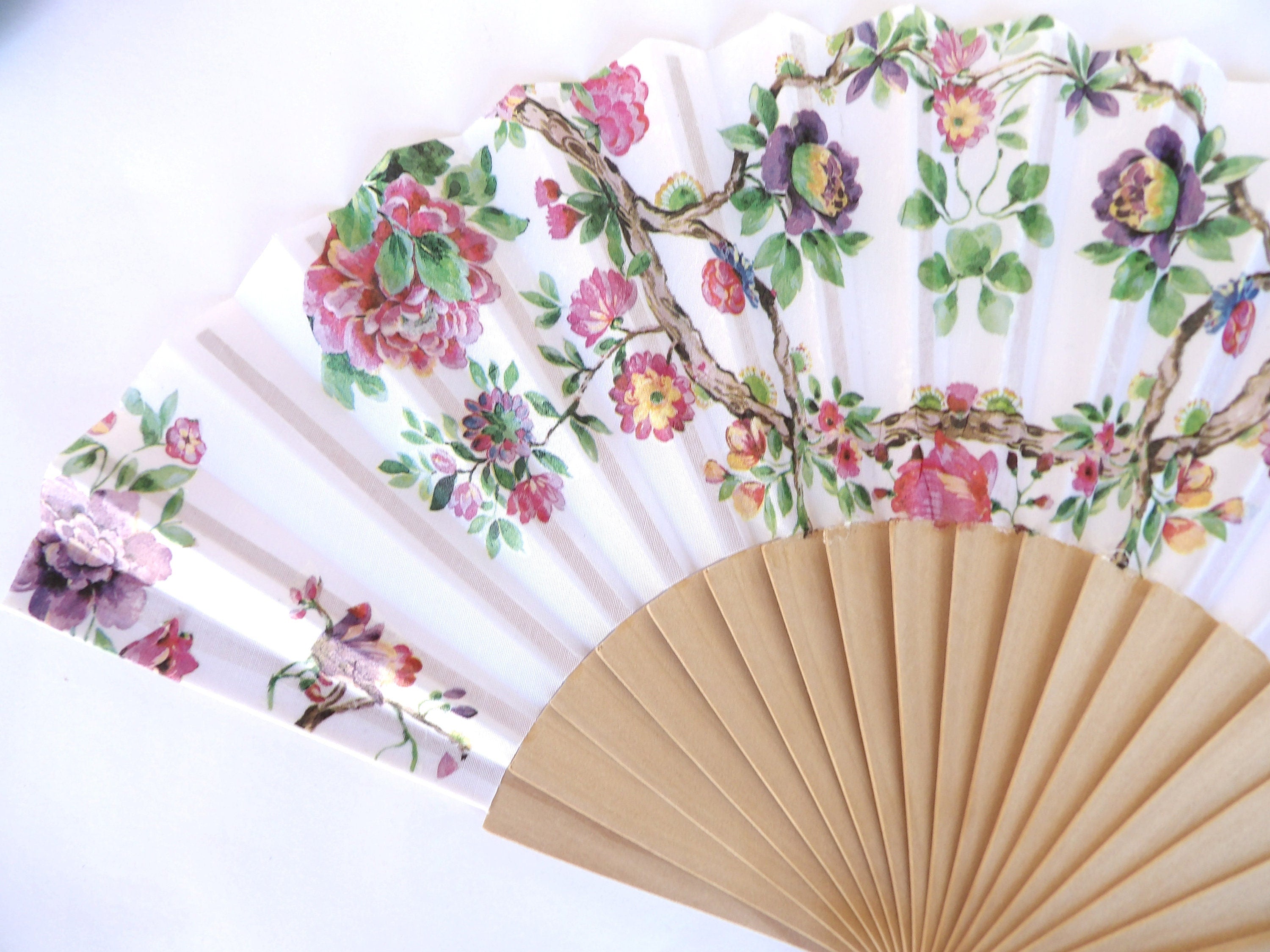 Floral Hand Fan for woman, Holding Fan, Botanical Hand Fan, Spanish Hand Fan, Party Summer Accessory, Wedding Favor, Contemporary Fan
