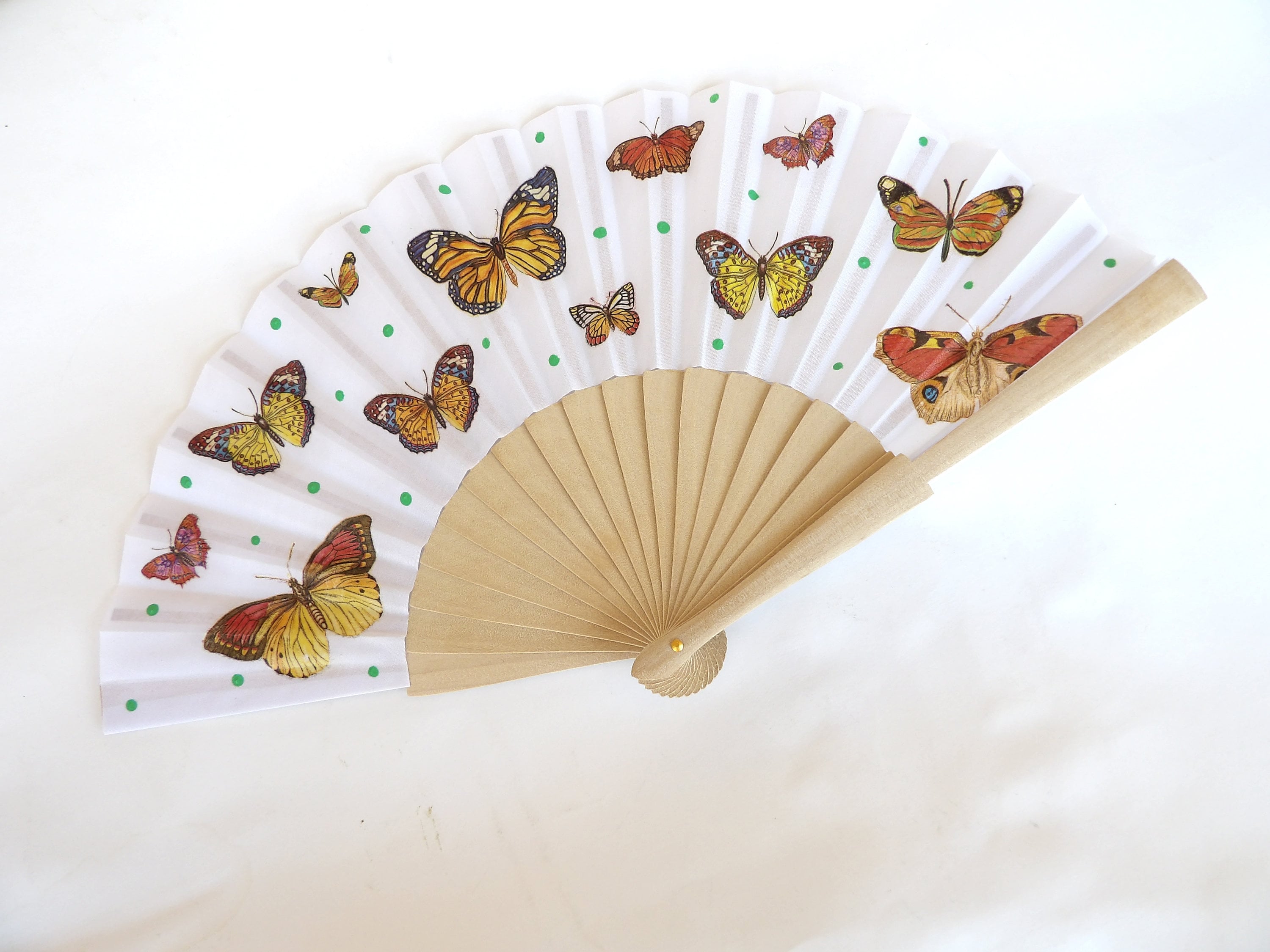 Hand Fan with Butterflies, Holding Fan, Handheld Fan, Spanish Hand Fan, Summer Accessory, Wedding Favor, Contemporary Fan, Birdesmaid gift
