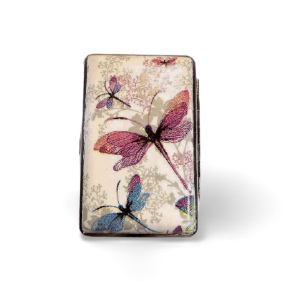 Dragonfly Cigarrette Case, 100s Slim Cigarette Box, ID Card Case, Business Card Case, Elegant Gift For Her, Handcrafted Card Case, Bag Case