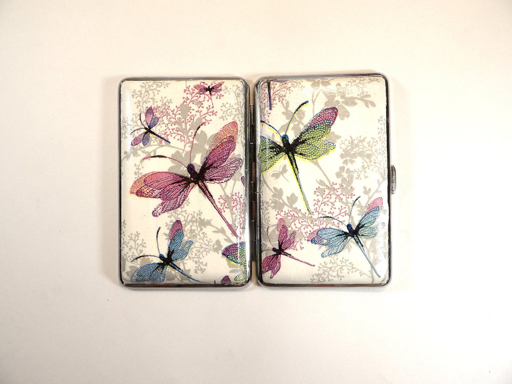 Dragonfly Cigarrette Case, 100s Slim Cigarette Box, ID Card Case, Business Card Case, Elegant Gift For Her, Handcrafted Card Case, Bag Case